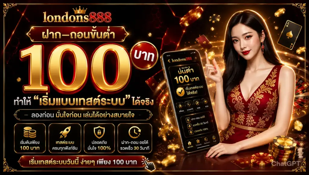 londons888 ฝาก–ถอนขั้นต่ำ 100 ทำให้ “เริ่มแบบเทสต์ระบบ” ได้จริง